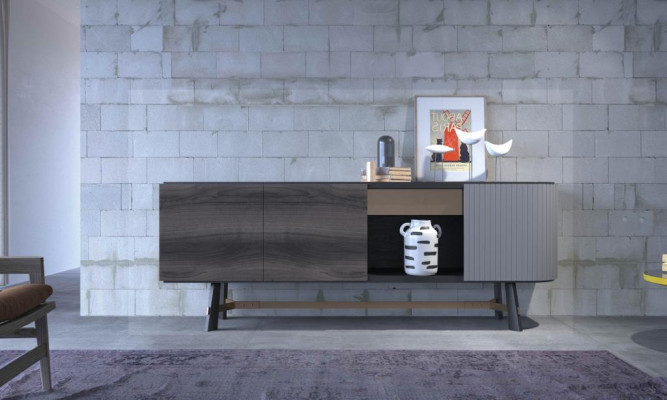 Sideboard Kommode Holz Anrichte Schrank Esszimmer Modern Schwarz