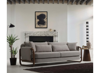 Sofa 4 Sitzer Viersitzer Modern Stoff Grau Sofas Design Wohnzimmer Neu