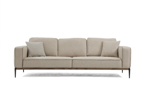 Sofa Dreisitzer 3 Sitzer Stoff Modern Sofas Design Wohnzimmer Beige