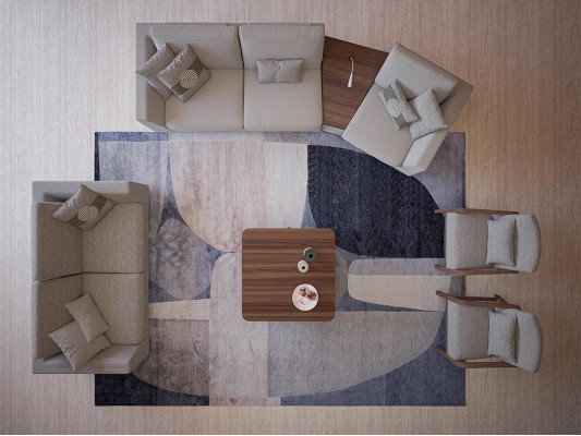 Wohnzimmer Set 4tlg Zweisitzer mit Dreisitzer Sofa Polster Textil 2x Sessel Neu