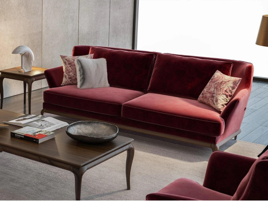 Design Stoffsofa Textil Dreisitzer Sofa Luxus Einrichtung Wohnzimmer Neu