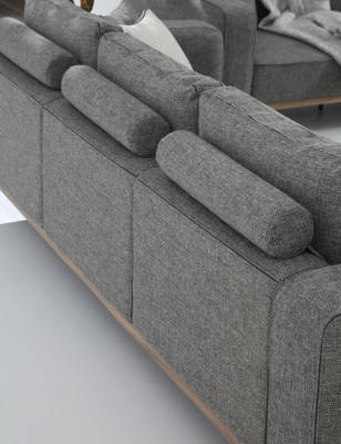 Dreisitzer Sofa 3 Sitzer Stoff Modern Sofas Design Wohnzimmer Grau
