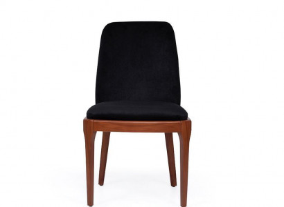 Schwarz-Brauner Polsterstuhl Designer Esszimmer Möbel Einsitzer Stuhl