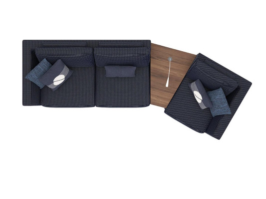 Modern Blau Dreisitzer Sofa Stilvoll Couch Design Möbel Wohnzimmer Neu