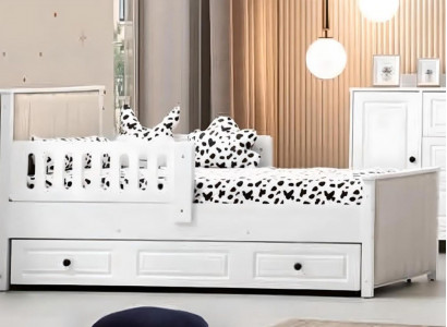 Kinderbett Holzbett Funktionsbett Ausziehbares Bett 200 Holz Weiß