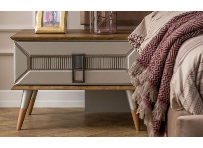 Komplette Nachttische Nachtschranke Nachtkommoden Holz 2tlg Grau