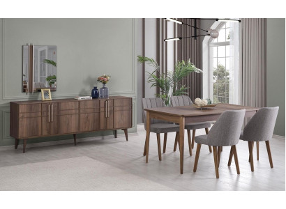 Essgruppe Garnitur Esszimmer Esstisch Set 9tlg Esszimmer Braun Holz