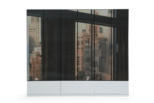 Kleiderschrank Schrank Holz Modern Weiß Spiegel Kleider Schlafzimmer