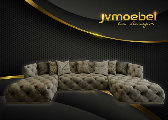 Ecksofa Sofa Couch Polster Garnirtur U Form Couchen Chesterfield Möbel Sofas Neu