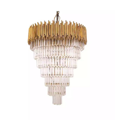 Kronleuchter Luster Deckenleuchter Luxus Deckenlampe Kristall Gold Kegel