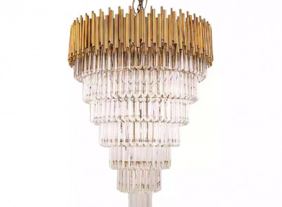 Kronleuchter Luster Deckenleuchter Luxus Deckenlampe Kristall Gold Kegel