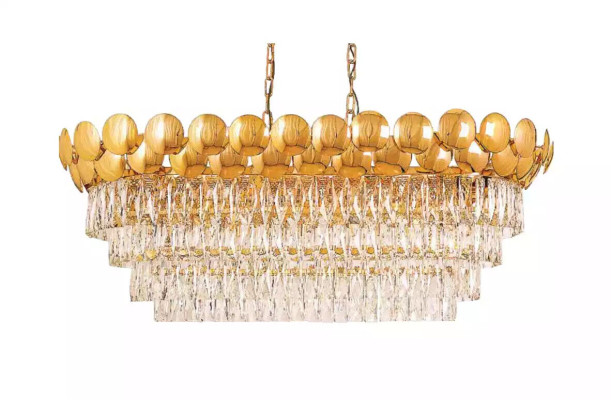 Kronleuchter Deckenleuchter Gold Deckenlampe Lüster Kristall XXL Art