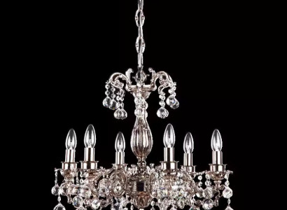 Lampe Kronleuchter Leuchte klassisch Luxus Wohnzimmer Chrome Kristall