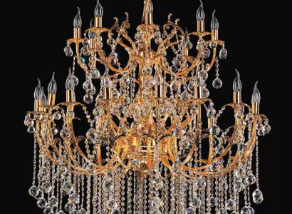 Königlicher Luxus Kronleuchter Deckenleuchter Gold Deckenlampe Lüster Kristall