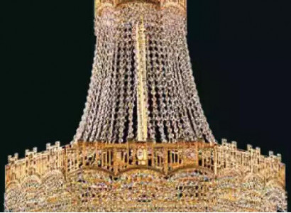 Luxus Deckenleuchter Kronleuchter Deckenlampe Lüster Gold Kristall 77x145