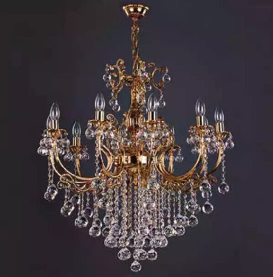 Luxus Lampe Deckenleuchter Lüster Kronleuchter Deckenlampe Kristall Gold