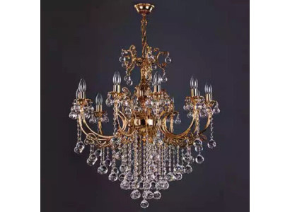 Luxus Lampe Deckenleuchter Lüster Kronleuchter Deckenlampe Kristall Gold