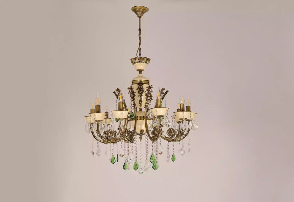 Luxus Kronleuchter Deckenlampe Lüster Leuchte Lampe Braun Kristall 80cm