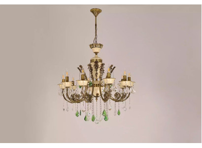 Luxus Kronleuchter Deckenlampe Lüster Leuchte Lampe Braun Kristall 80cm