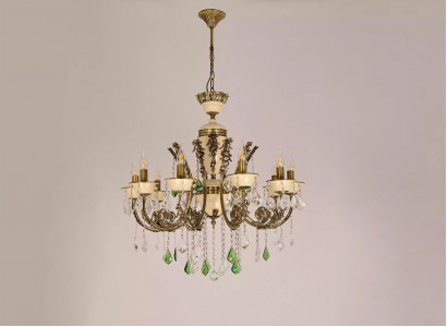 Luxus Kronleuchter Deckenlampe Lüster Leuchte Lampe Braun Kristall 80cm