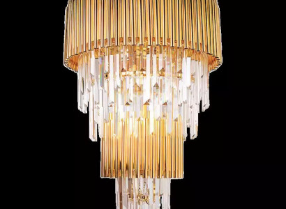 Luxus Kronleuchter Deckenleuchter Gold Deckenlampe Lüster Kristall XXL