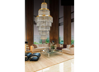 Deckenleuchter Luxus Gold Kronleuchter Deckenlampe Lüster Kristall XXL