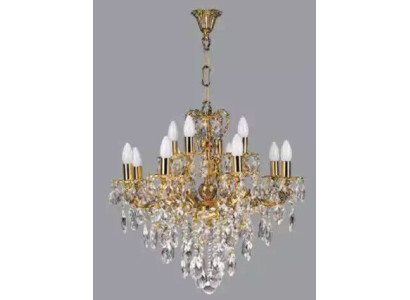 Luxus Deckenleuchter Lüster Kronleuchter Deckenlampe Kristall Gold