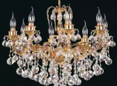 Luxus Lüster Kronleuchter Deckenlampe Deckenleuchter Crystal Art Gold