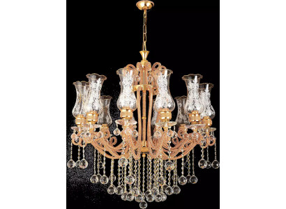 Luxus Deckenleuchter Lüster Kronleuchter Deckenlampe Kristall Gold