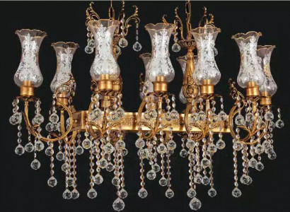 Kronleuchter Deckenleuchter Luxus Deckenlampe Lüster Gold Kristall Leuchte