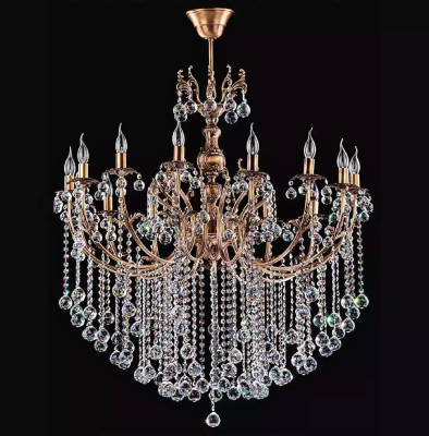 Luxus Deckenleuchter Kronleuchter Deckenlampe Lüster Gold Kristall Lampe