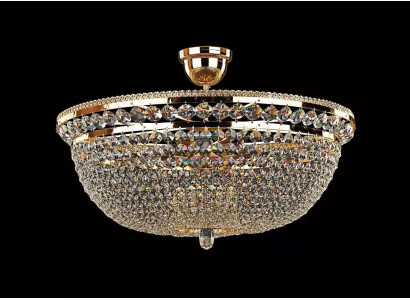 Runde Kristall Leuchte Deckenlampe Luxus Lüster Deckenleuchter Gold Kronleuchter