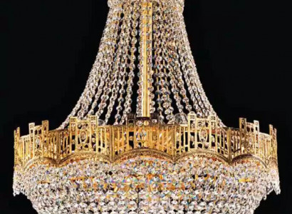 Kronleuchter Deckenleuchter Luxus Deckenlampe Lüster Kristall Gold Lampe