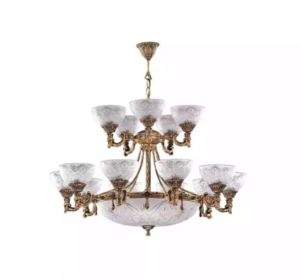 Deckenlampe Lüster Deckenleuchter Lampe Kronleuchter Glas Grau Lampen