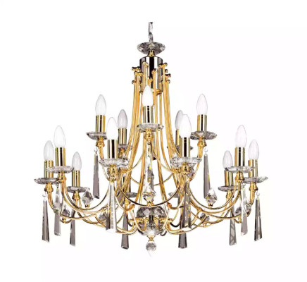 Luxus Lüster Deckenlampe Kronleuchter Deckenleuchter Art Gold Crystal