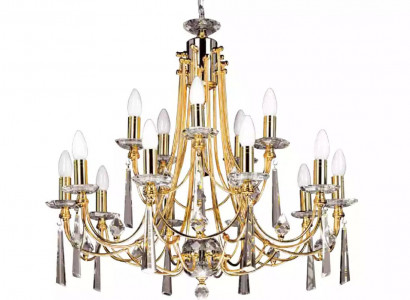 Luxus Lüster Deckenlampe Kronleuchter Deckenleuchter Art Gold Crystal