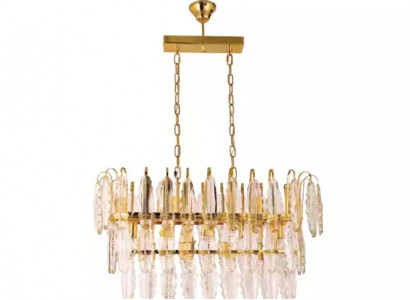 Lampe Kronleuchter Deckenleuchter Luxus Gold Deckenlampe Lüster Kristall