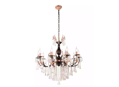 Luxus Deckenleuchter Kronleuchter Deckenlampe Luster Schwarz Kristall