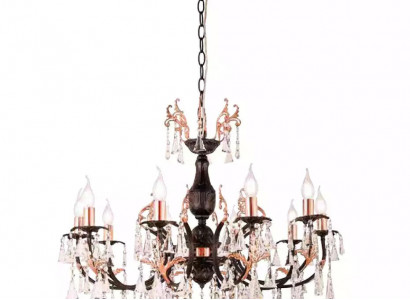 Luxus Deckenleuchter Kronleuchter Deckenlampe Luster Schwarz Kristall