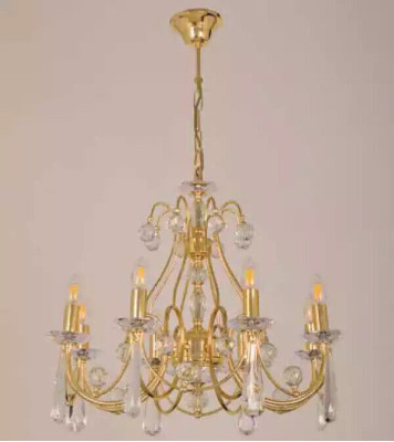 Luxus Deckenlampe Kronleuchter Deckenleuchter Lüster Gold Kristall