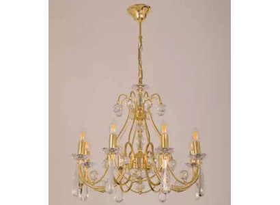 Luxus Deckenlampe Kronleuchter Deckenleuchter Lüster Gold Kristall