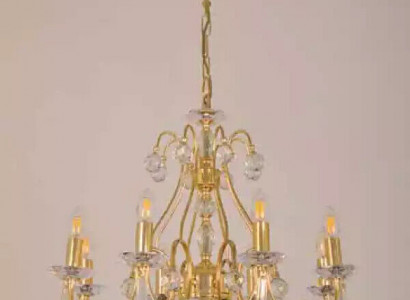 Luxus Deckenlampe Kronleuchter Deckenleuchter Lüster Gold Kristall