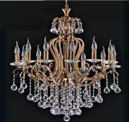 Luxus Deckenleuchter Lüster Kronleuchter Deckenlampe Kristall Gold 88x100