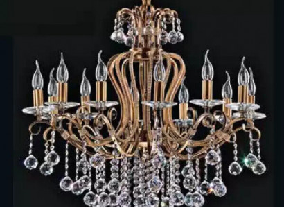 Luxus Deckenleuchter Lüster Kronleuchter Deckenlampe Kristall Gold 88x100