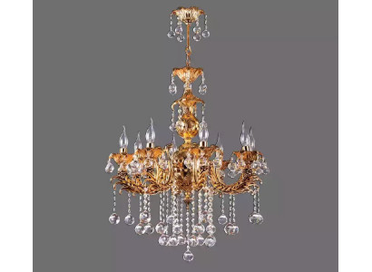 Deckenlampe Lüster Luxus Deckenleuchter Gold Kronleuchter Kristall Lampe