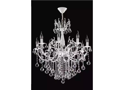 Luxus Deckenleuchter Weiß Kronleuchter Deckenlampe Lüster Kristall Lampe