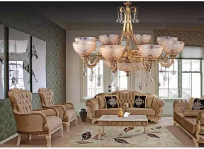 Kronleuchter Luxus Deckenlampe Lüster Deckenleuchter Lampe Glas Gold