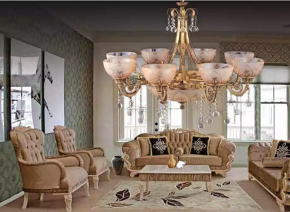 Kronleuchter Luxus Deckenlampe Lüster Deckenleuchter Lampe Glas Gold