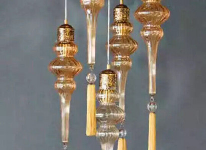 Lüster Rund Deckenleuchter Kronleuchter Deckenlampe Lampen Glas Gold