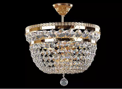 Kronleuchter Luxus Lüster Deckenlampe Deckenleuchter Gold Kristall Art